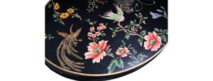 Handpainted Oval Tray Black