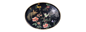 Handpainted Oval Tray Black