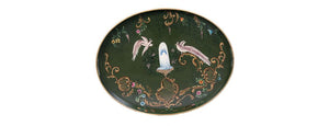 Handpainted Oval Tray Green