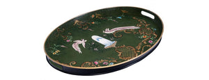 Handpainted Oval Tray Green