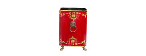 Handpainted Decorative Bin Red