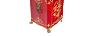 Handpainted Decorative Bin Red