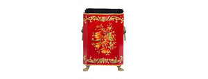 Handpainted Decorative Bin Red