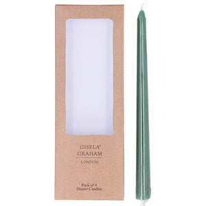 Candle - Green Tapered Dinner Candles x4