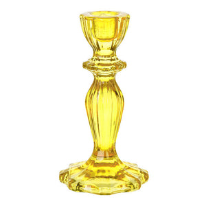 Candle Holder - Boho Glass Yellow