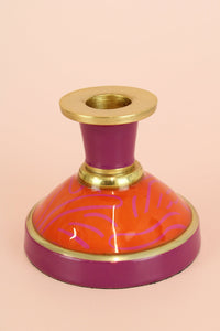 Accessories - Enamel Candlestick Purple & Orange