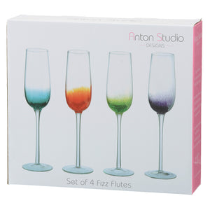 Glassware - Set of 4 Fizz Champagne Flutes
