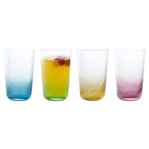 Glassware - Set of 4 Swirl Tumblers
